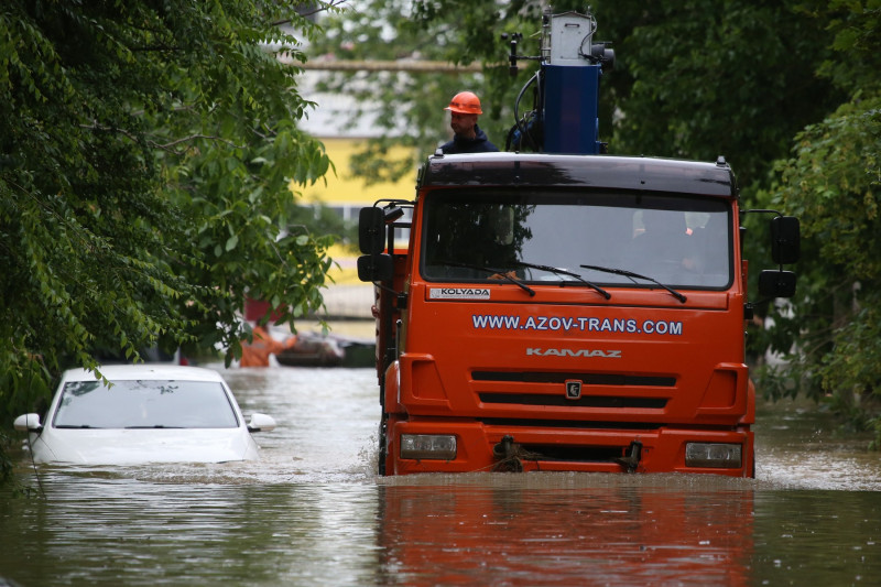 Aftermath of heavy rains in Kerch, Crimea