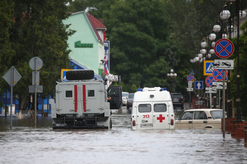 Aftermath of heavy rains in Kerch, Crimea