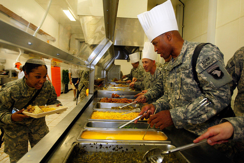 US Soldiers Acknowledge Thanksgiving Day At Camp Salerno