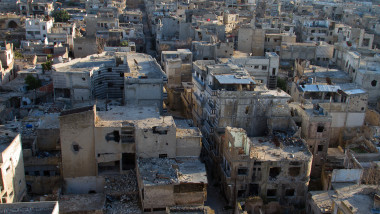 Oraș din Siria distrus de războiul civil.
