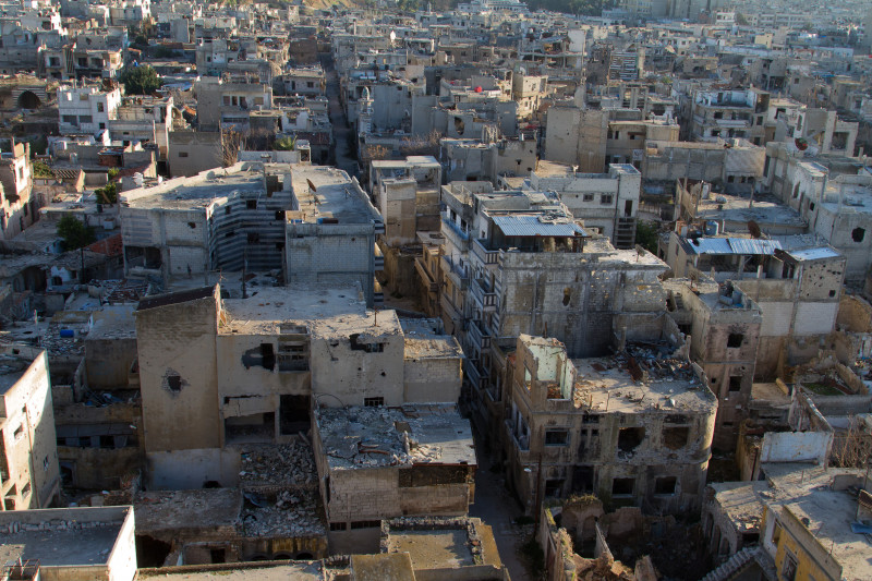Oraș distrus de război în Siria