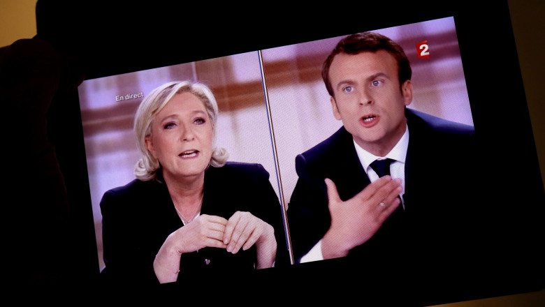 Emmanuel Macron și Marine Le Pen în dezbaterea electorală din 2017