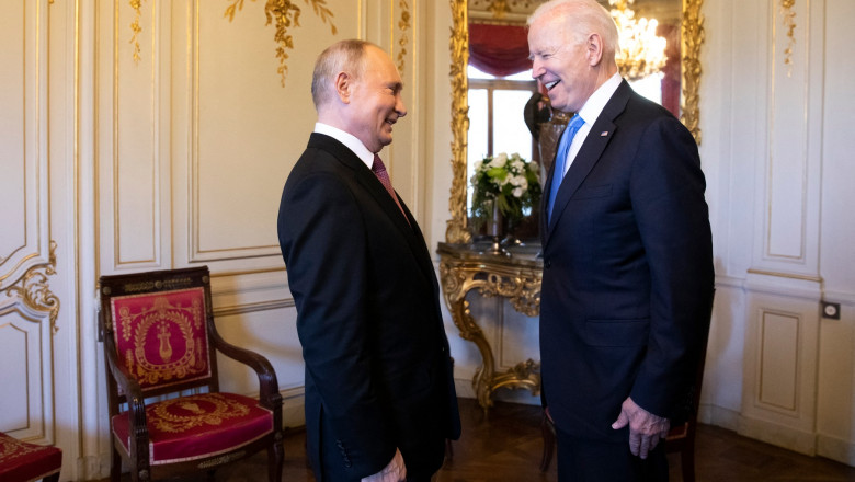Putin și Joe Biden surprinși râzând la întâlnirea de la Geneva