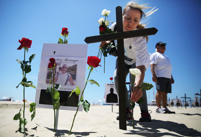 Memorial Of Black Crosses Honors Police Officers Killed In Rio