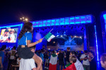 Italienii au sărbătorit victoria naționalei Italiei în meciul cu Spania pe străzi.