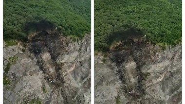 Locul în care s-a prăbușit avionul din peninsula Kamceatka