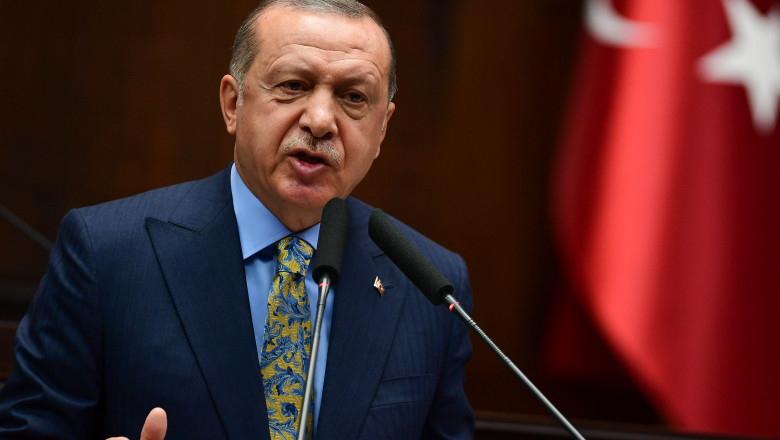 Recep Tayyip Erdogan în conferință de presă