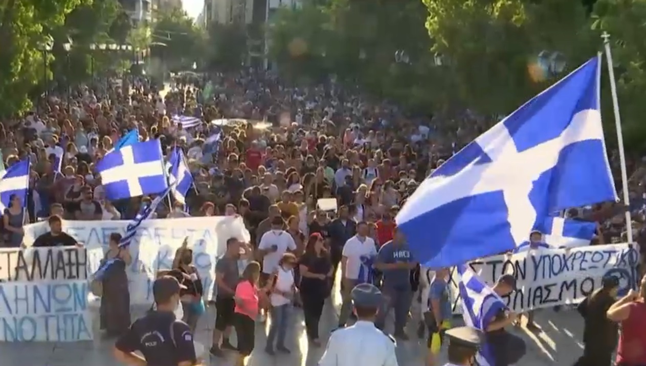 VIDEO. Peste 5.000 de greci au protestat față de măsurile anti-COVID