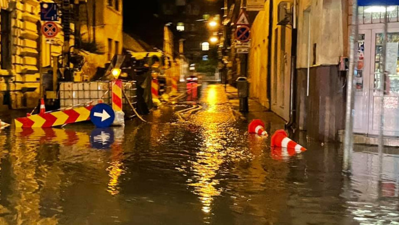 strada inundata din cluj