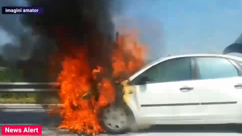 Mașină în flăcări peAautostrada A3