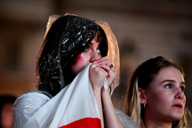 Fans watch England v Italy, EURO 2020, Final, Trafalgar Square Fan Zone, London, UK - 11 Jul 2021