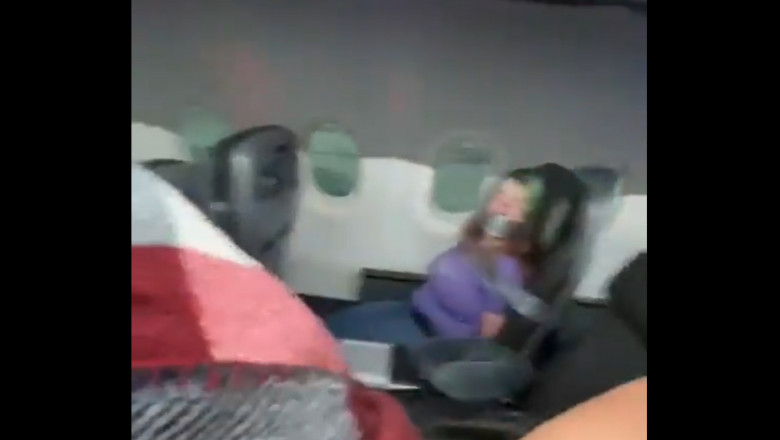 femeie in avion