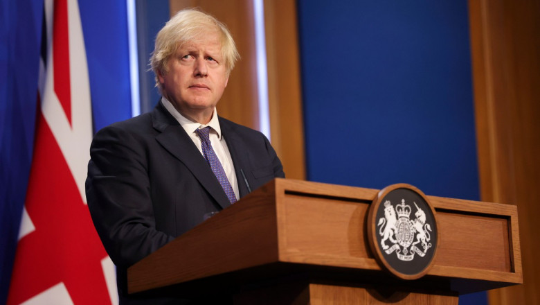 Boris Johnson la pupitru