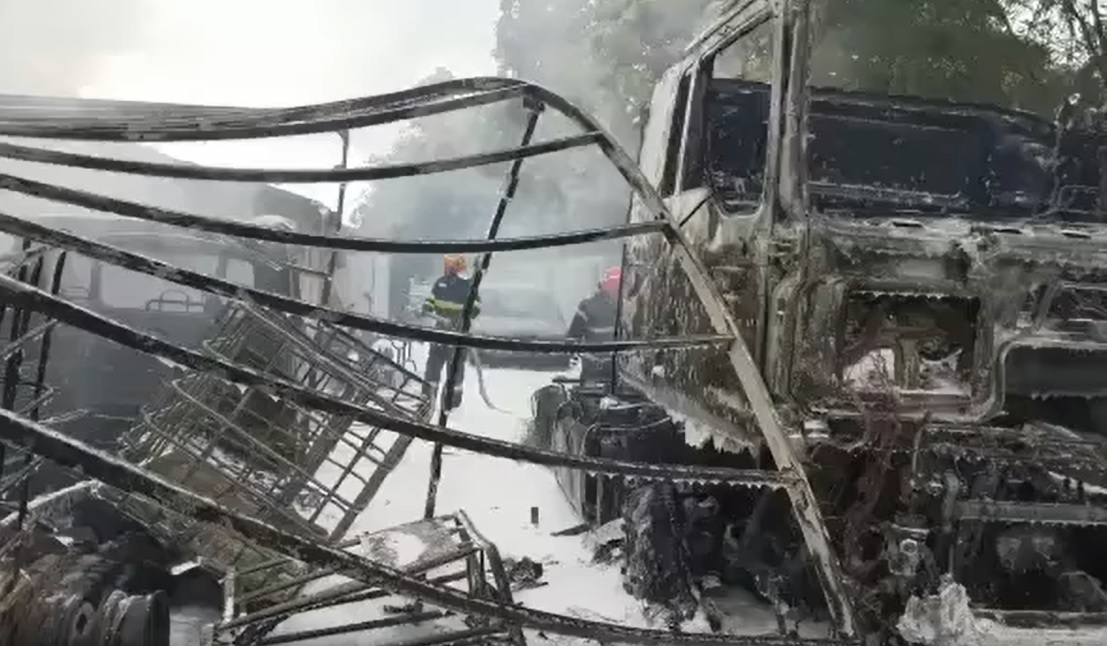Tânăr cu arsuri pe toată suprafața corpului, în urma unui incendiu uriaș la un centru de butelii