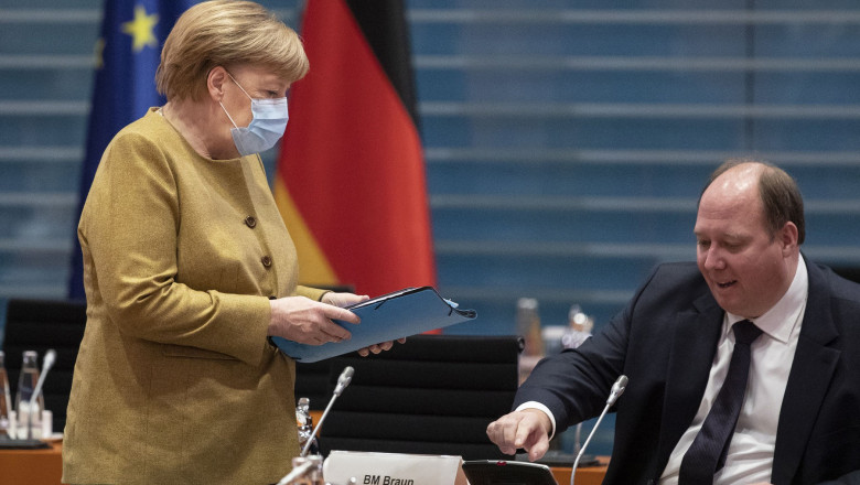 Angela Merkel și șeful cabinetului, Helge Braun