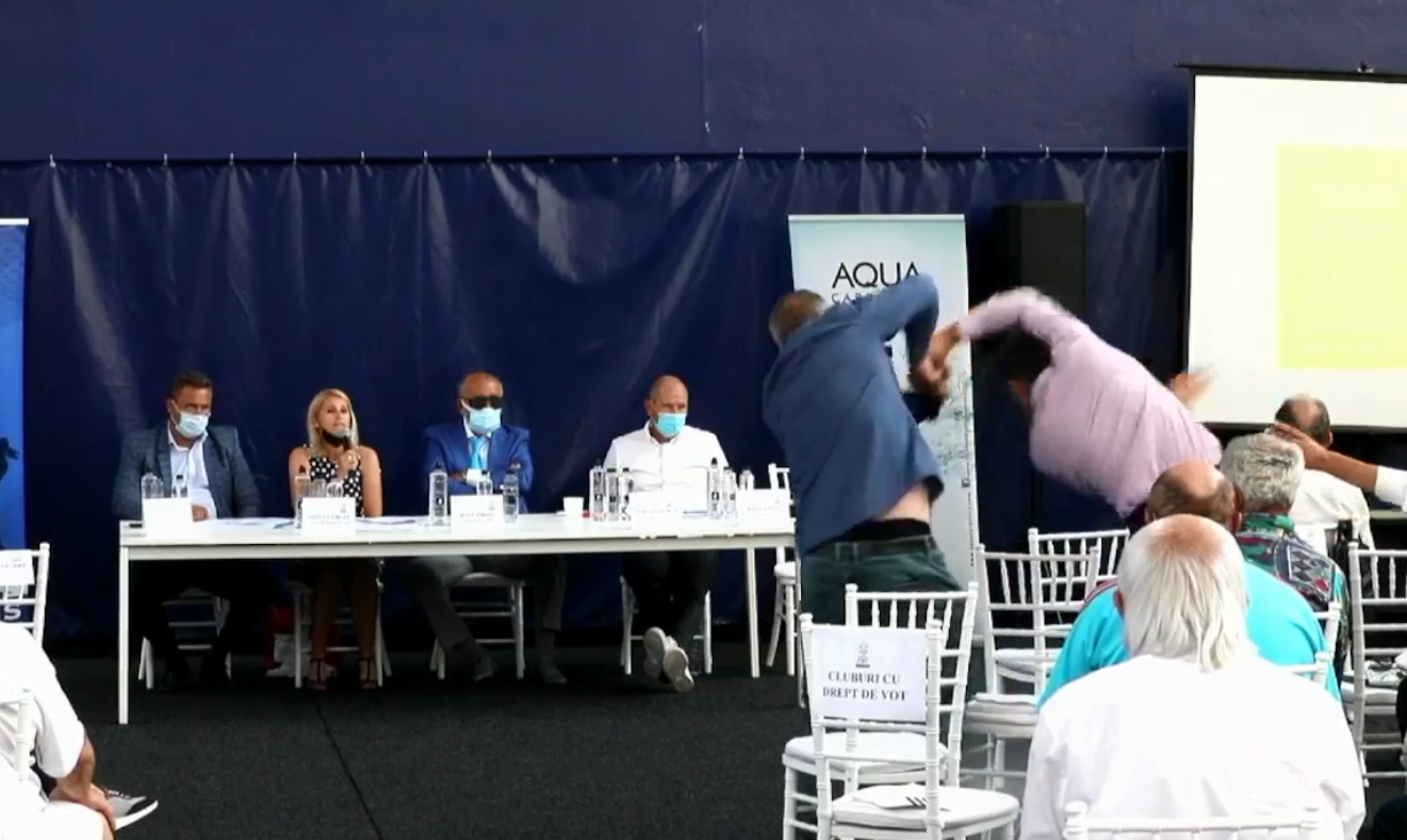 VIDEO. Scandal si imbranceli la FRT sub ochii lui Ion Tiriac. A fost chemata politia si ambulanta