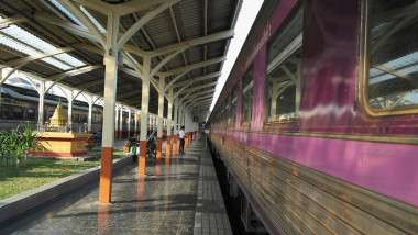 Thai train in the station of Chiang Mai - Thailand