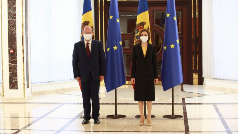 Bogdan Aurescu și Maia Sandu, președintele Republicii Moldova.