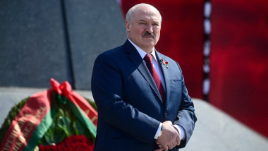 Belarus' President Lukashenko at Victory Day celebrations in Minsk