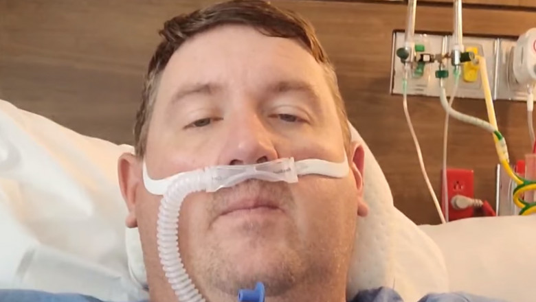 Travis Campbell ține un jurnal video într-un spital COVID din SUA.