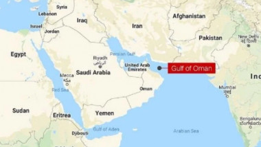 Hartă a Golfului Oman.