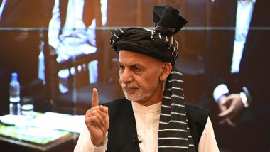 Afghanistan's President Ashraf Ghani gestures during a function at the Afghan presidential palace in Kabul