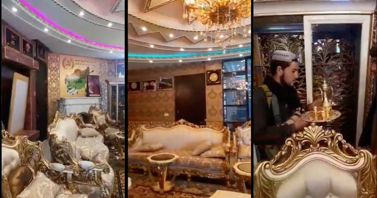 Photo of Oslnivý luxus afganského generála unikajúceho pred povstalcami.  Fotografie zhotovené Talibanom v paláci videa