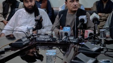 lideri talibani la o conferință de presă la Kandahar