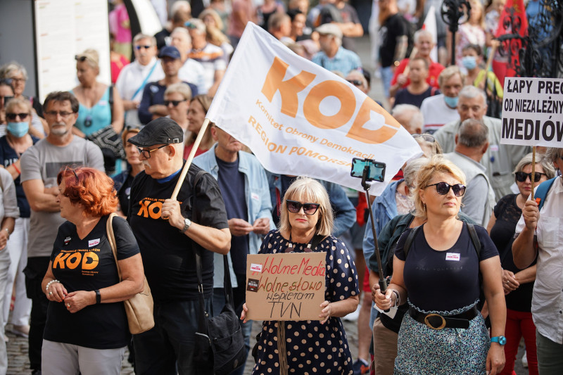'Lex TVN' And Media Freedom Protest In Gdansk, Poland - 10 Aug 2021