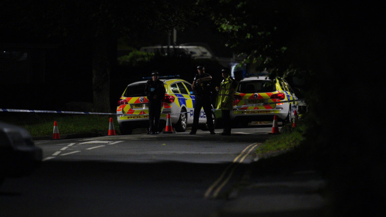 Emergency services near the scene of incident on Biddick Drive, in the Keyham area of Plymouth
