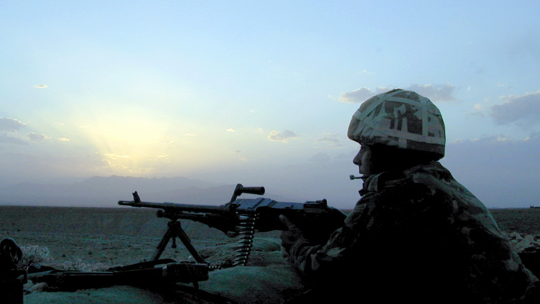 Soldat britanic în Afganistan.
