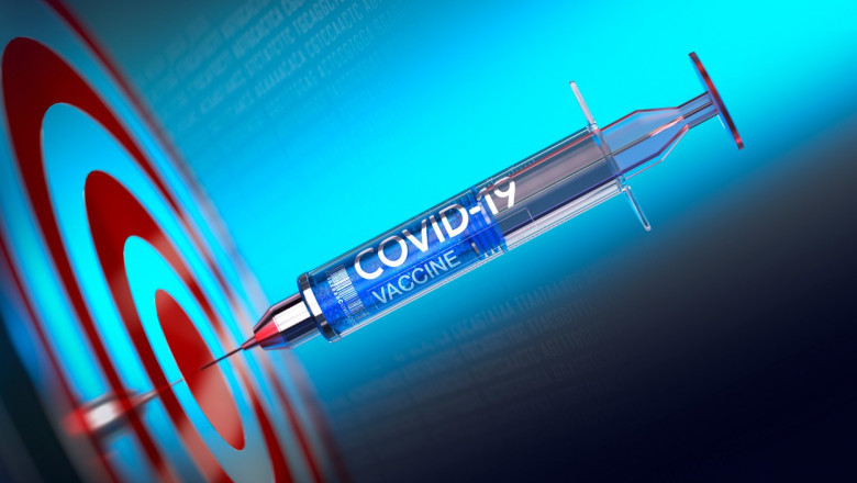ilustratie cu seringa cu vaccin anticovid