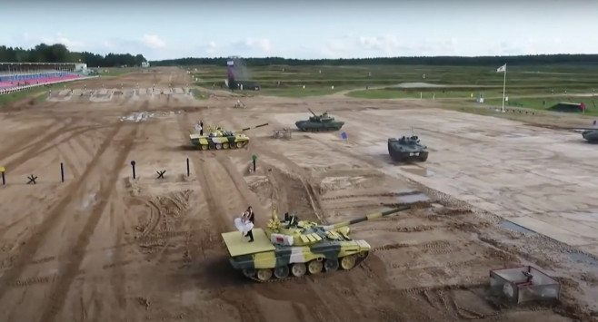Feared Belarus military in bizarre performance of Swan Lake on top of army tanks