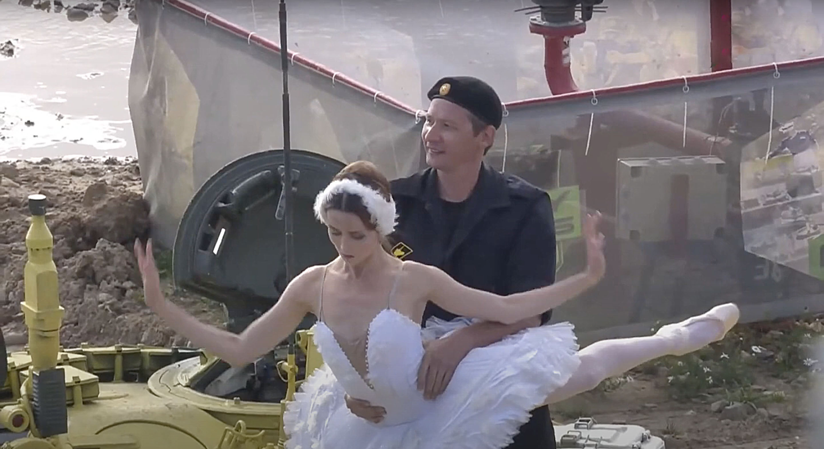 Feared Belarus military in bizarre performance of Swan Lake on top of army tanks