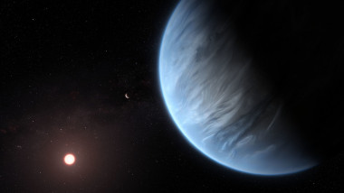 ilustrație a planetei K2-18B, despre care se crede că ar putea susține viață extraterestră