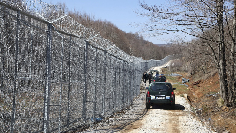 fence erected at the Bulgaria-Turkey border near Malko Tarnovo, Bulgaria