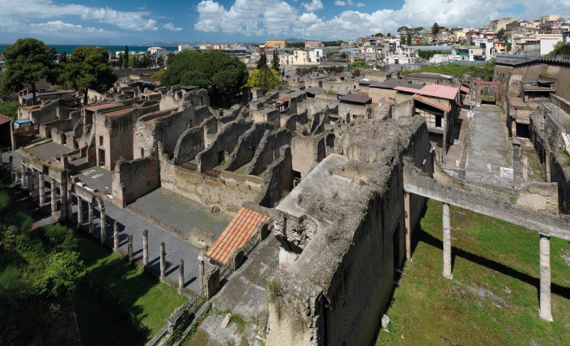 Italy: Aerial view of the ancient city of Herculaneum