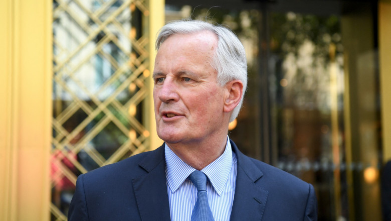 Michel Barnier, fostul negociator-șef pentru Brexit din partea Uniunii Europene, la o întâlnire a partidului francez din care face parte, Les Republicaines, în pregătirea alegerilor preliminare din Franța