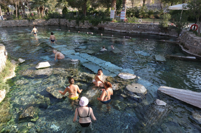 Cleopatra Pool of Hierapolis, Denizli, Turkey - 20 Aug 2021