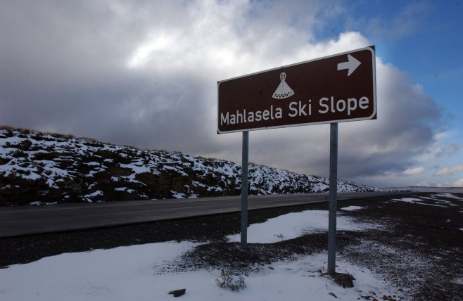 Sign for Mahlasela ski slope in Lesotho