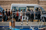 Rescued Migrants Dock in Lampedusa