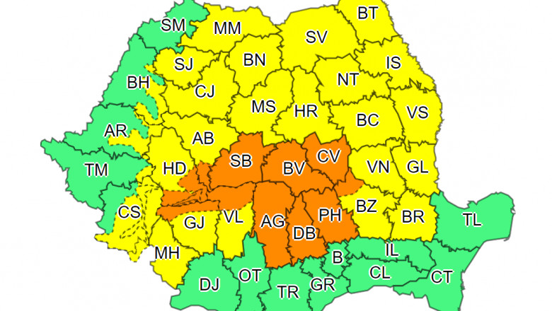 harta coduri meteo 29 august