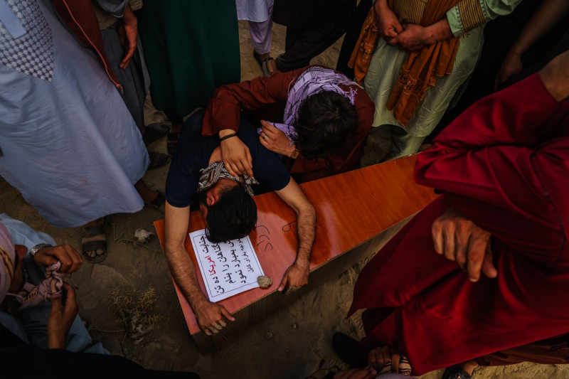 FUNERAL FOR VICTIMS OF US AIRSTRIKE, Kabul, Kabul Province, Afghanistan - 30 Aug 2021