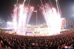 artificii la parada militară a Coreei de Nord