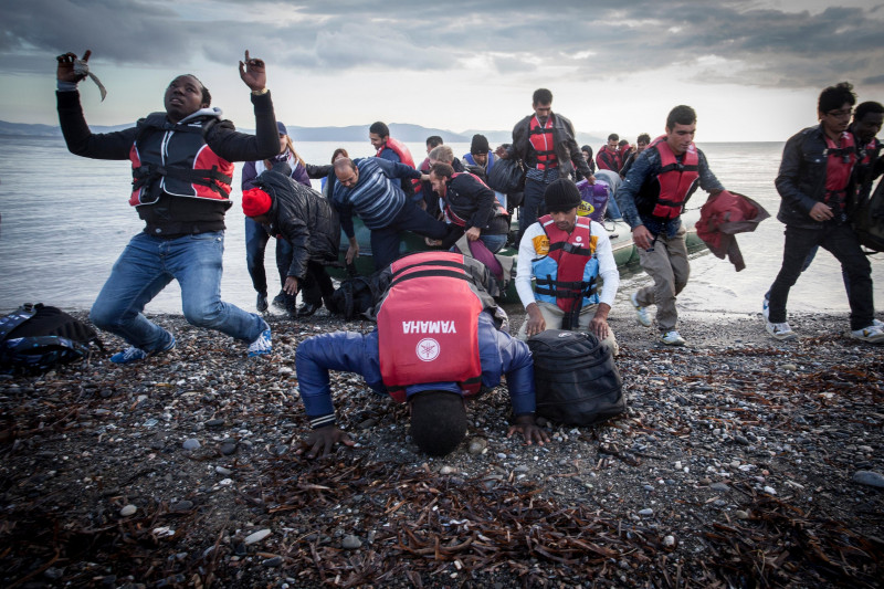 It's a joy and a great relief to be able to tread the European land. For many refugees this is the end of the war.
