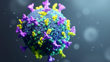 A mutating Virus that causes Coronavirus COVID-19. A virus with changing protein spikes. 3D illustration render.