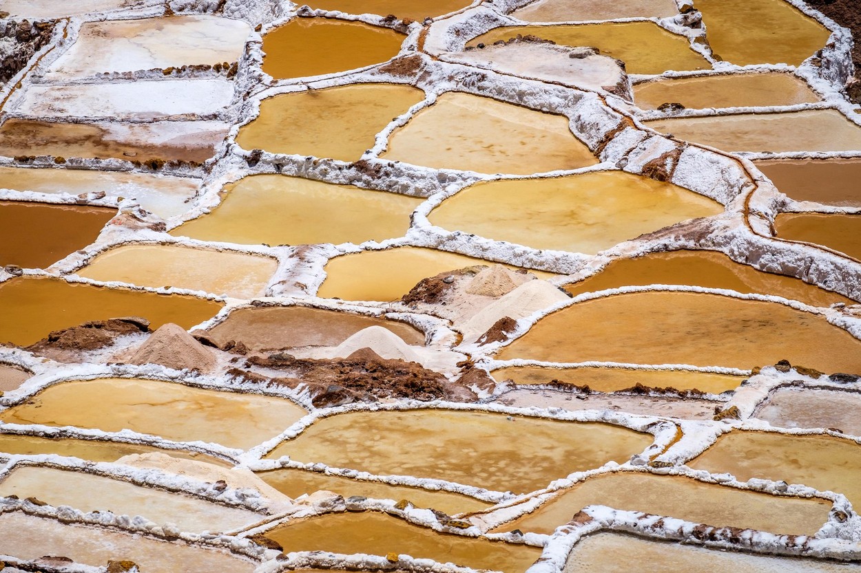MARAS, PERU - CIRCA OCTOBER 2015: Marasal salt plains near the village of Maras in the Cusco region known as Sacred Valley