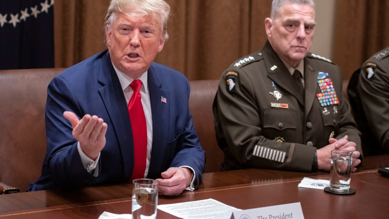 US President Donald Trump briefing with Senior Military leaders, Washington DC, USA - 07 Oct 2019