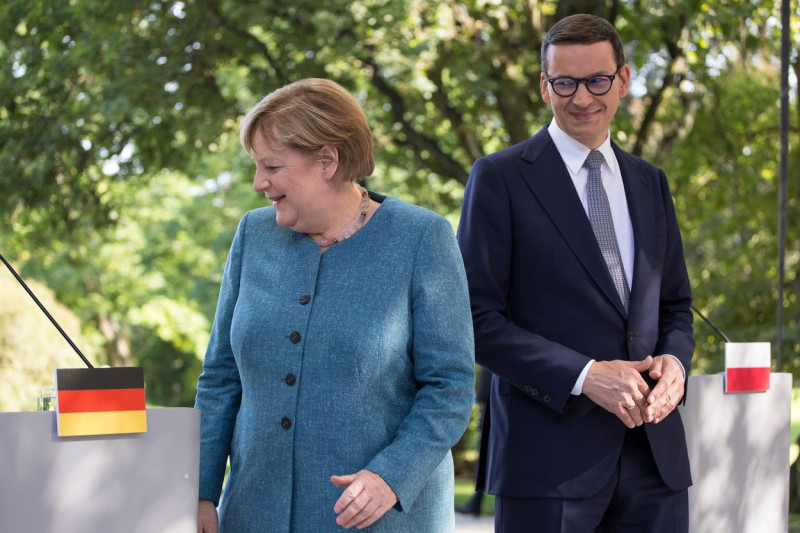 Angela Merkel Visits Poland, Warsaw - 11 Sep 2021