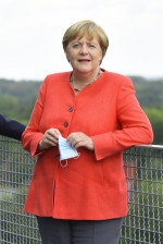 Chancellor Merkel visits North Rhine-Westphalian Zeche Zollverein UNESCO world heritage site in Essen, Germany - 18 Aug 2020
